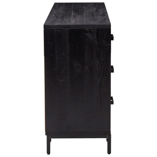 vidaXL Ντουλάπι Μαύρο 110 x 35 x 70 εκ. από Μασίφ Ξύλο Πεύκου