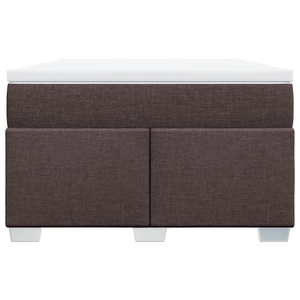 vidaXL Κρεβάτι Boxspring με Στρώμα Σκούρο Καφέ 120x190 εκ Υφασμάτινο