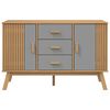 vidaXL Μπουφές OLDEN Γκρι & Καφέ 114x43x73,5 εκ. από Μασίφ Ξύλο Πεύκου