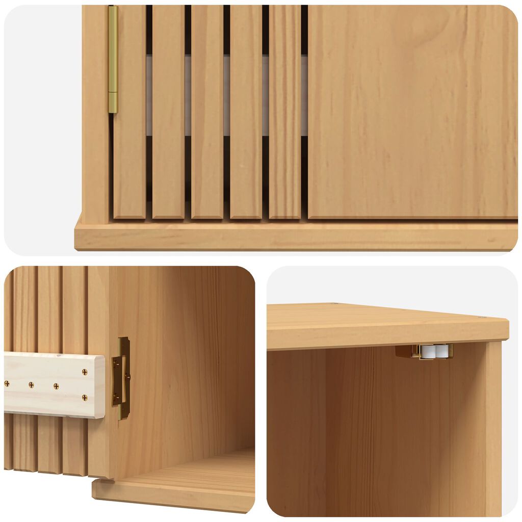 vidaXL Ντουλάπι Αποθήκευσης Μπάνιου 35x30x55 εκ από Μασίφ Ξύλο Πεύκου