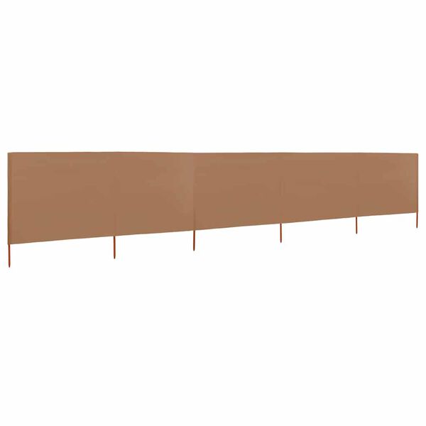 vidaXL Προστατευτικό Αέρα με 5 Πάνελ Taupe 600 x 80 εκ. Υφασμάτινο