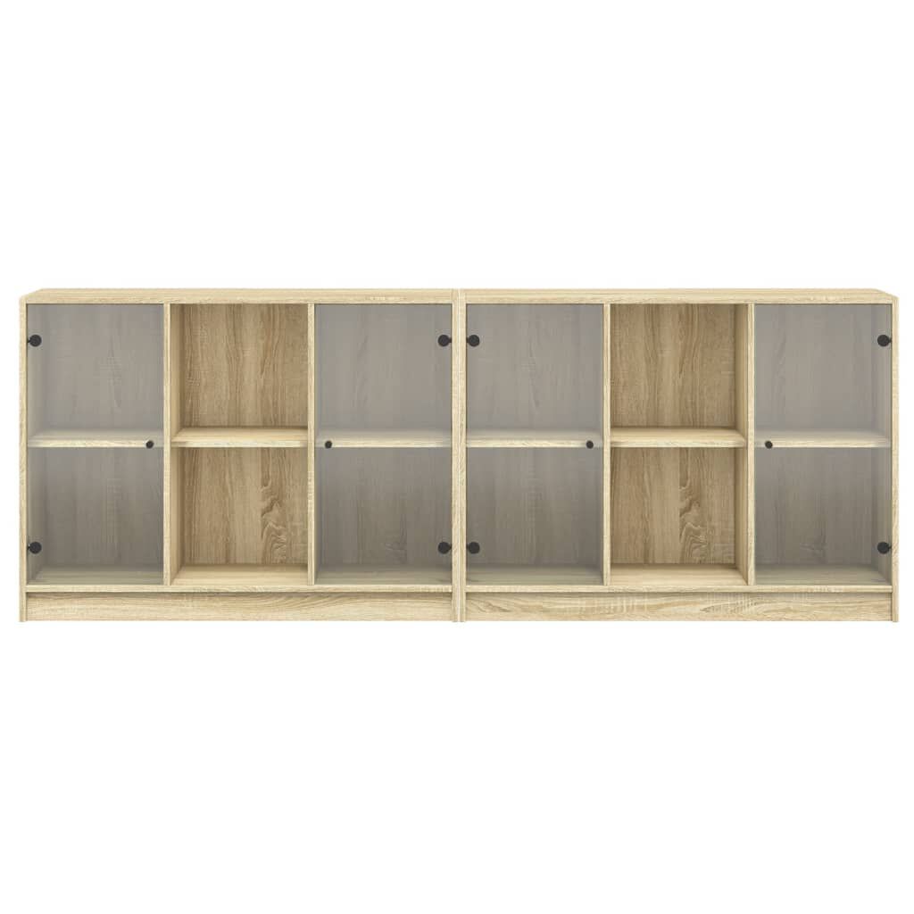 vidaXL Βιβλιοθήκη με Πόρτες Sonoma Δρυς 204x37x75 εκ. Επεξ. Ξύλο