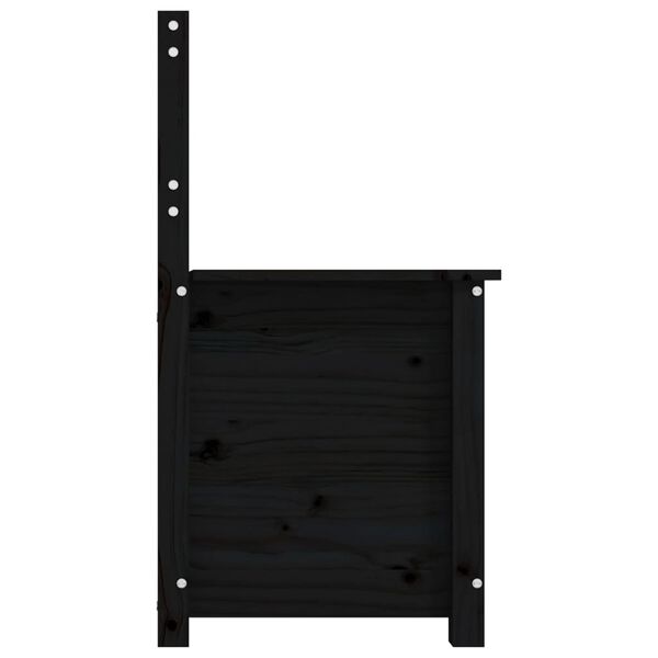 vidaXL Πάγκος Μαύρος 80 x 41 x 77 εκ. από Μασίφ Ξύλο Πεύκου