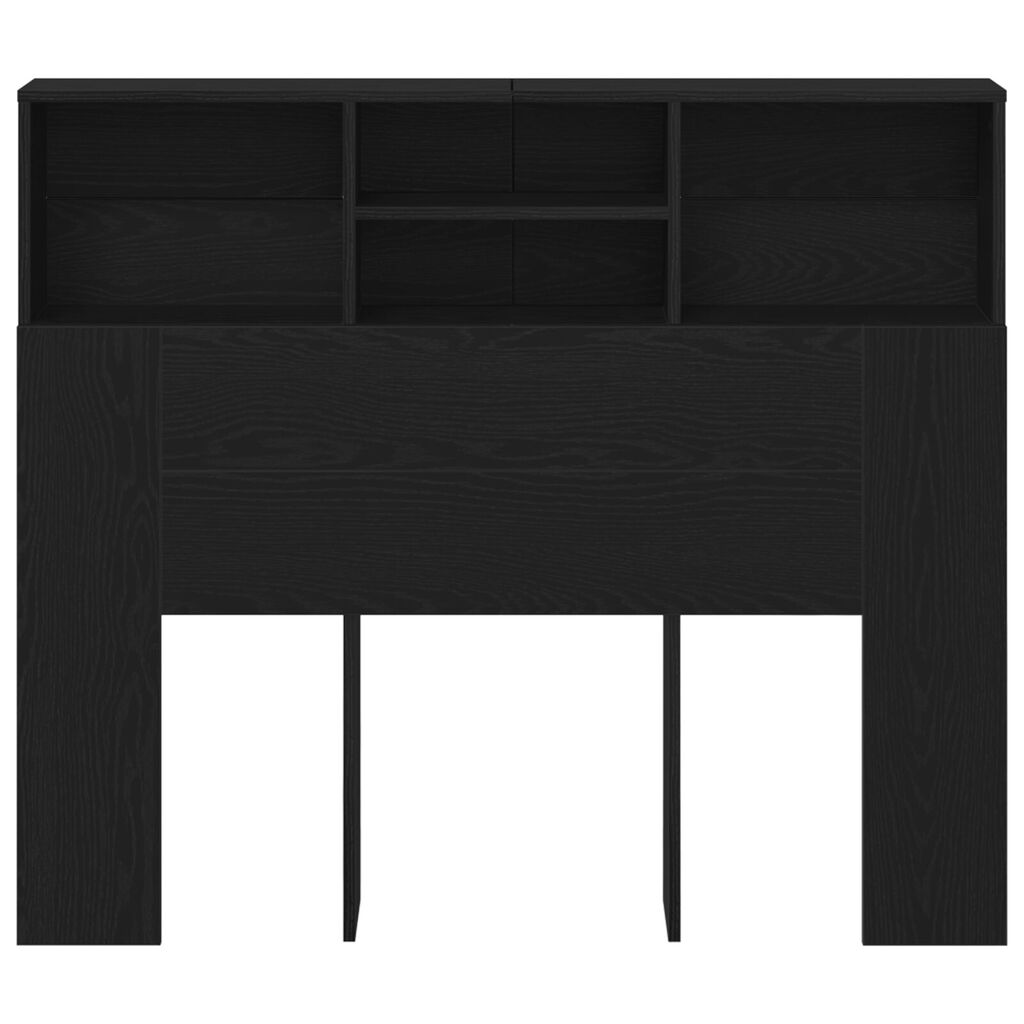 vidaXL Κεφαλάρι Ντουλάπα Μαύρο Δρυς 120x19x103.5 εκ Επεξεργασμένο Ξύλο