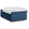 vidaXL Κρεβάτι Boxspring με Στρώμα Μπλε 120x190 εκ. Υφασμάτινο