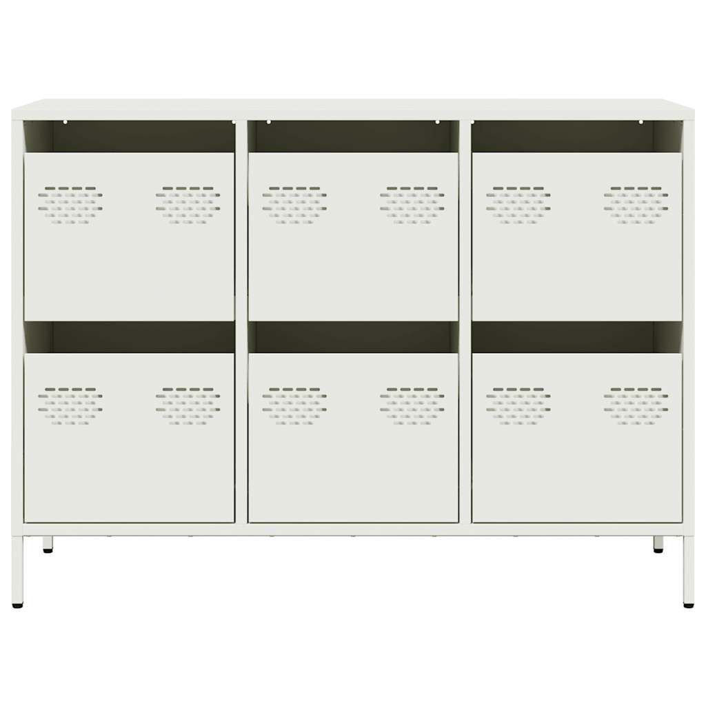 vidaXL Σκευοθήκη Λευκό 101,5x39x73,5 cm Ατσάλι ψυχρής έλασης