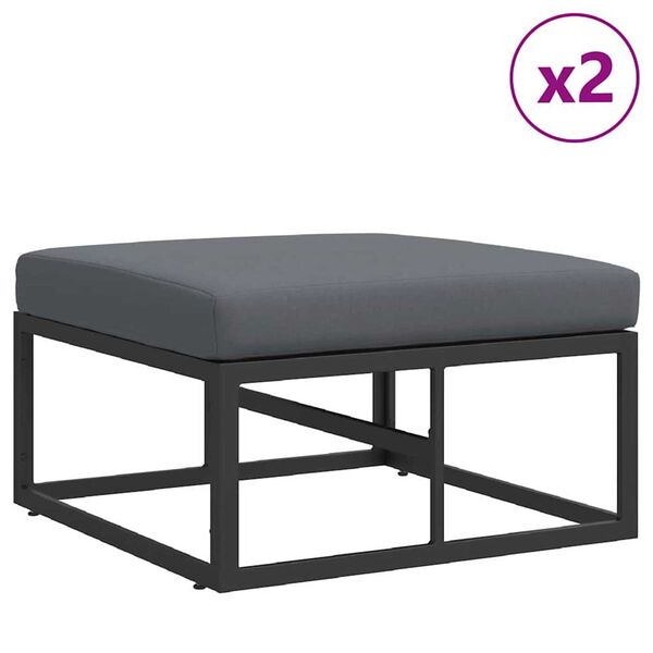 vidaXL Σετ Καναπέ Κήπου με μαξιλάρι 10 pcs Μαύρο Αλουμίνιο