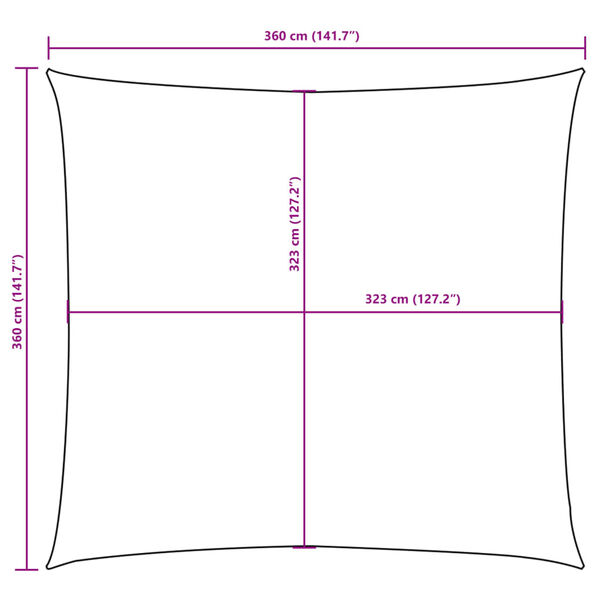 vidaXL Πανί Σκίασης Τετράγωνο Taupe 3,6 x 3,6 μ. από Ύφασμα Oxford