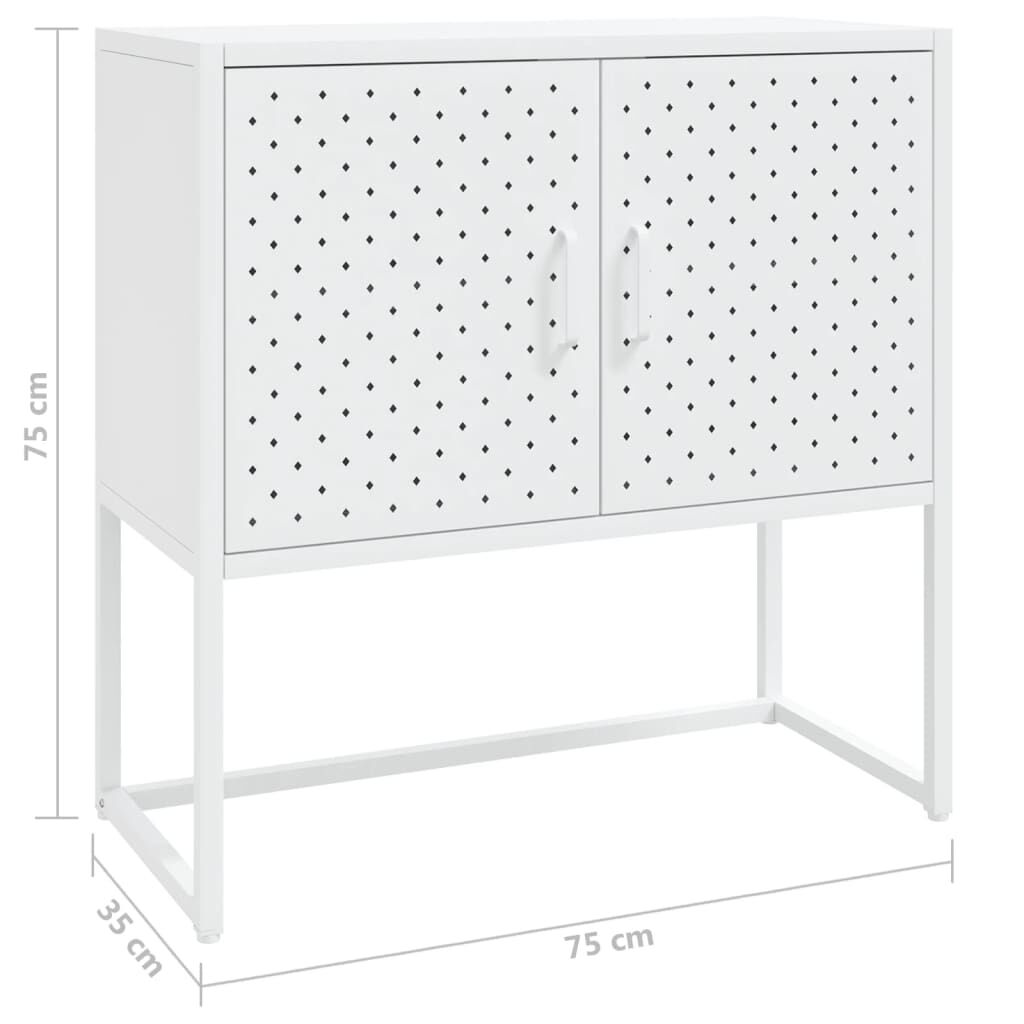 vidaXL Μπουφές Λευκός 75 x 35 x 75 εκ. από Ατσάλι