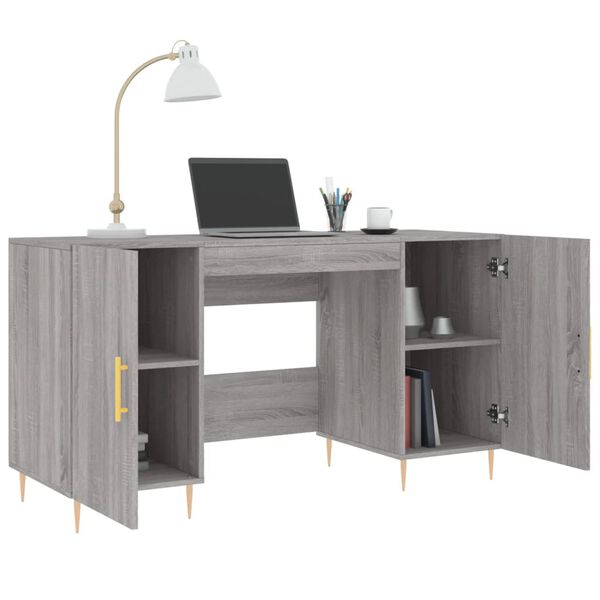 vidaXL Γραφείο Γκρι Sonoma 140 x 50 x 75 εκ. από Επεξεργασμένο Ξύλο