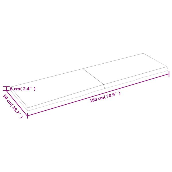 vidaXL Ράφι Τοίχου Σκούρο Καφέ 180x50x(2-6) εκ. Επεξ. Μασίφ Ξύλο Δρυός