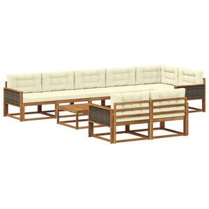 vidaXL &Sigma;&epsilon;&iota;&rho;ά &Kappa;&alpha;&nu;&alpha;&pi;έ &Epsilon;&xi;&omega;&tau;&epsilon;&rho;&iota;&kappa;&omicron;ύ &mu;&epsilon; &mu;&alpha;&xi;&iota;&lambda;ά&rho;&iota; 9 pcs &Phi;&upsilon;&sigma;&iota;&kappa;ό &kappa;&alpha;&iota; &Kappa;&rho;έ&mu;&alpha;