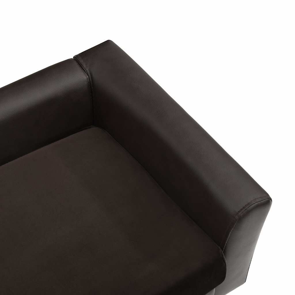 vidaXL Καναπές-Κρεβάτι Σκύλου Καφέ 60x43x30 εκ. Βελουτέ/Συνθετ. Δέρμα