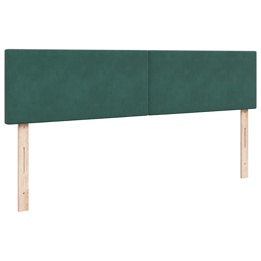 vidaXL Οθωμανικό κρεβάτι με στρώμα & LEDs Dark Green 160x200cm Velvet