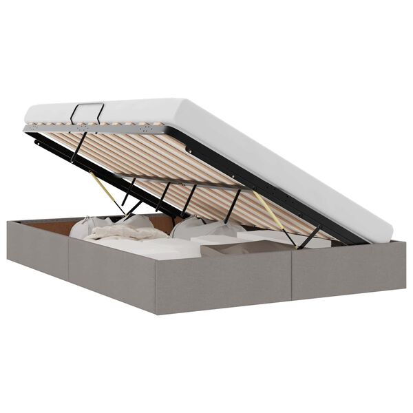 vidaXL &Kappa;&rho;&epsilon;&beta;ά&tau;&iota; &Alpha;&pi;&omicron;&theta;ή&kappa;&eta;&sigmaf; &mu;&epsilon; &kappa;&epsilon;&phi;&alpha;&lambda;ά&rho;&iota; Taupe 140 x 200 cm ύ&phi;&alpha;&sigma;&mu;&alpha;