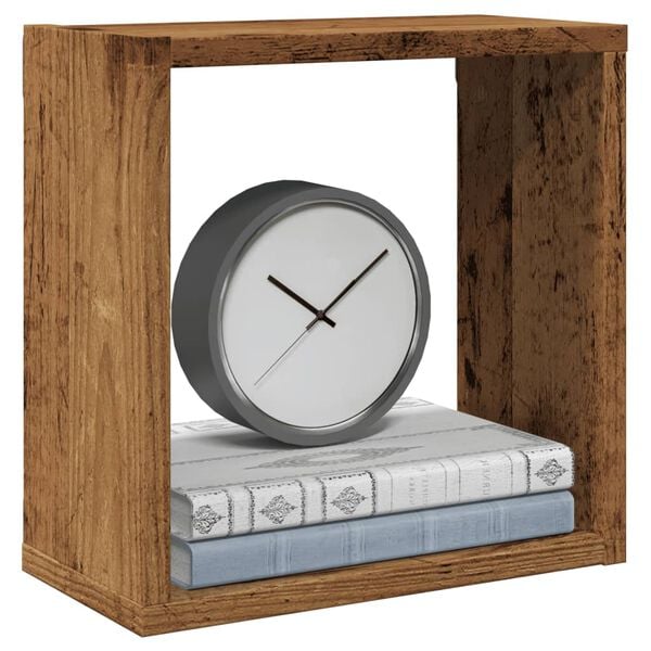 vidaXL Ράφια Τοίχου Κύβοι 4τεμ Όψη Παλαιού Ξύλου 30x15x30εκ Επεξ. Ξύλο