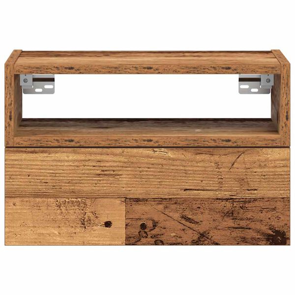 vidaXL Κομοδίνο Επιτοίχιο Όψη Παλαιού Ξύλου 45x26x28,5 εκ.