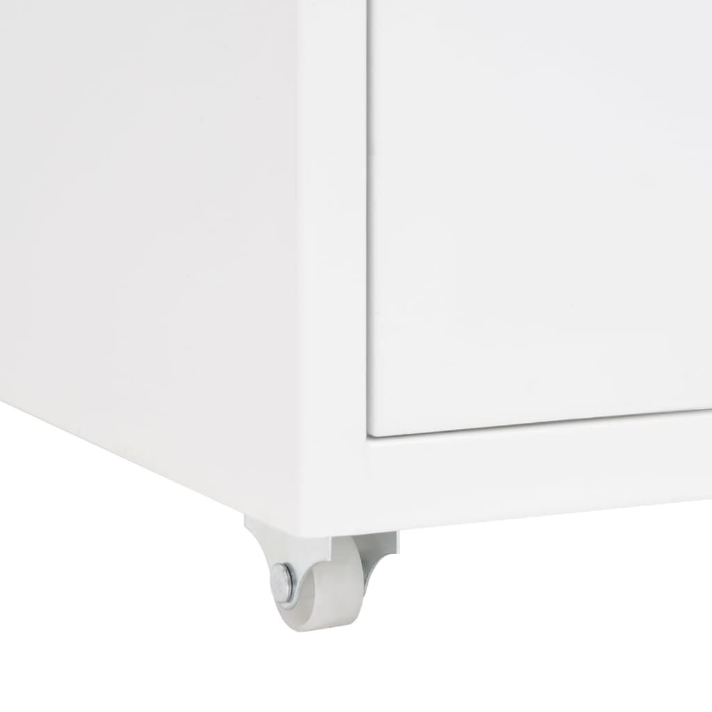vidaXL Αρχειοθήκη Φορητή Λευκή 28 x 41 x 69 εκ. Μεταλλική