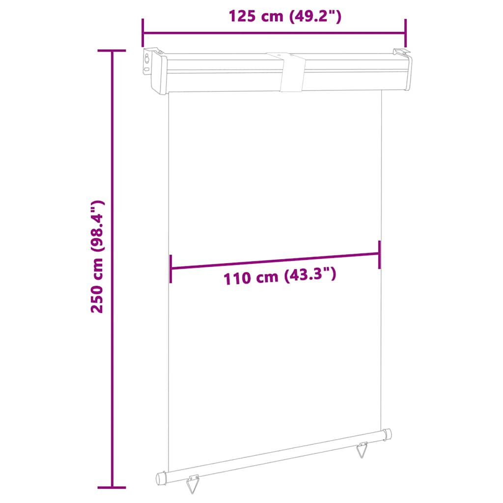 vidaXL Σκίαστρο Βεράντας Πλαϊνό Κόκκινο 125 x 250 εκ.