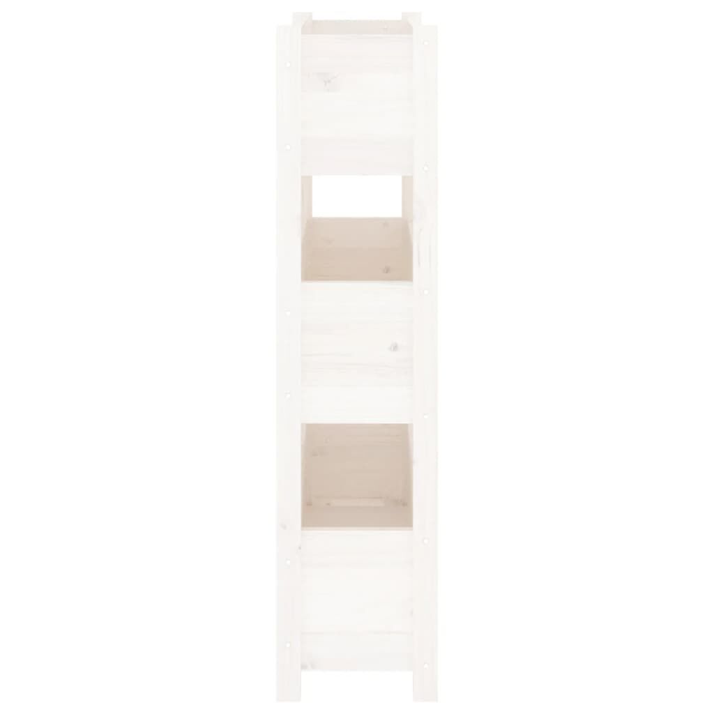 vidaXL Ζαρντινιέρα Λευκή 77x25x104,5 εκ. από Μασίφ Ξύλο Πεύκου