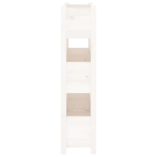 vidaXL Ζαρντινιέρα Λευκή 77x25x104,5 εκ. από Μασίφ Ξύλο Πεύκου