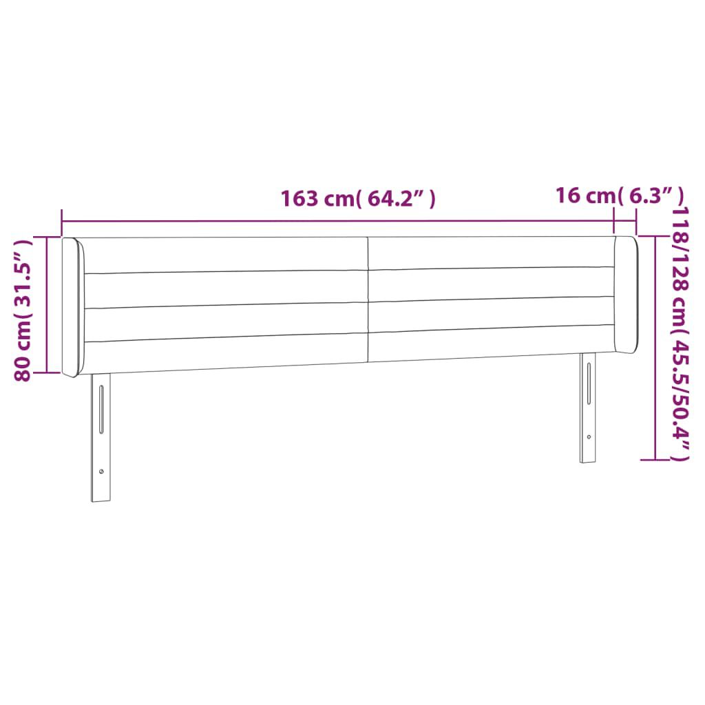 vidaXL Κεφαλάρι με Πτερύγια Ανοιχτό Γκρι 163x16x78/88 εκ. Υφασμάτινο