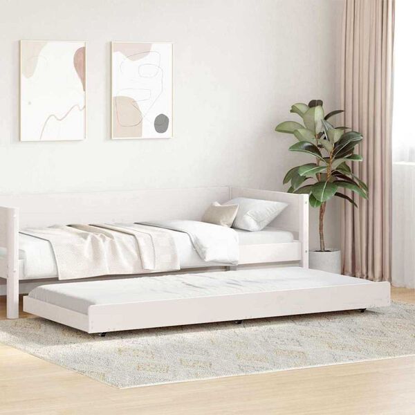 vidaXL Σκελετός Κρεβατιού Λευκό 100 x 200 cm Μασίφ ξύλο πεύκου