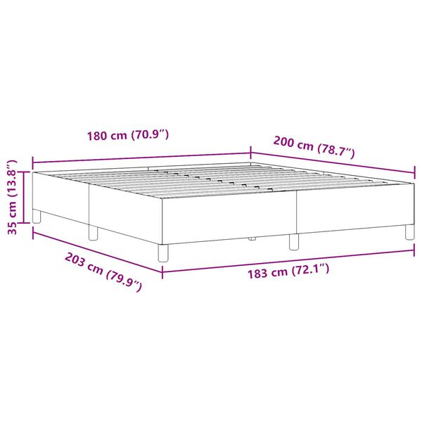 vidaXL Κρεβάτι Σκούρο Γκρι 180x200 εκ. Από Ψάθα