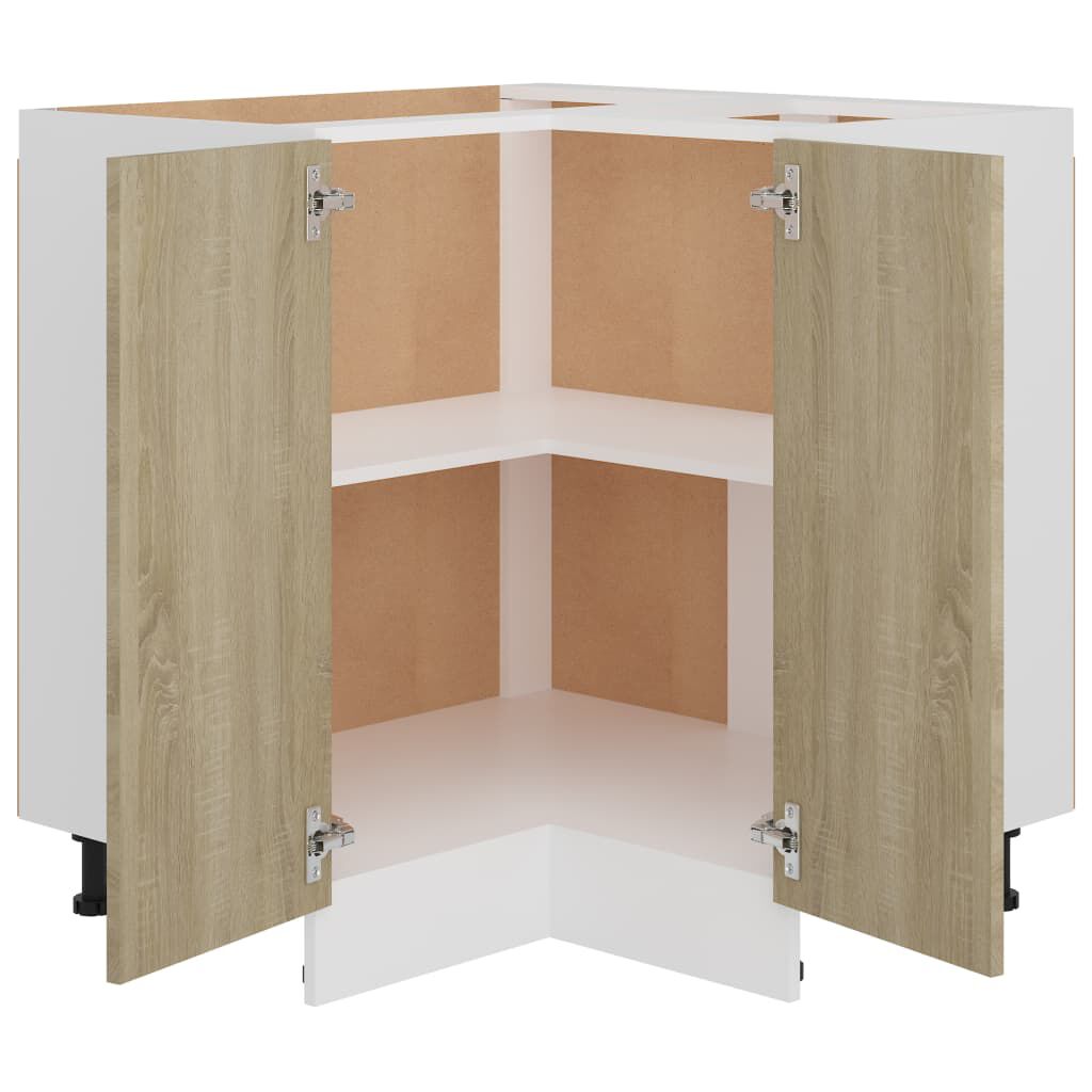 vidaXL Ντουλάπι Δαπέδου Γωνιακό Lyon Sonoma Δρυς 75,5x75,5x81,5 εκ.