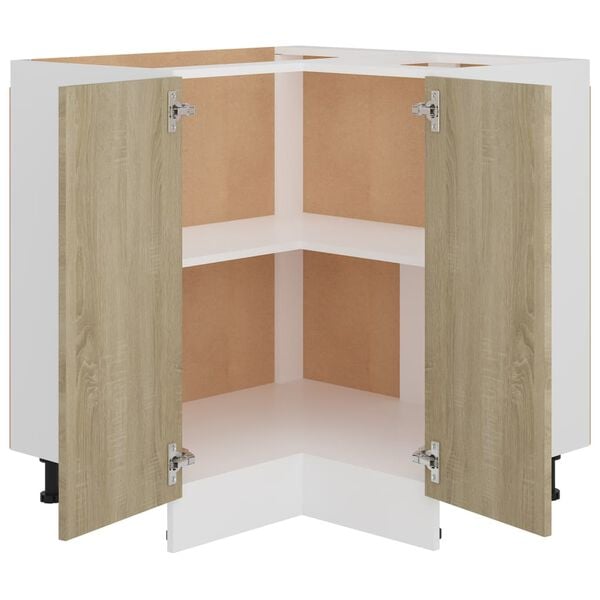 vidaXL Ντουλάπι Δαπέδου Γωνιακό Lyon Sonoma Δρυς 75,5x75,5x81,5 εκ.