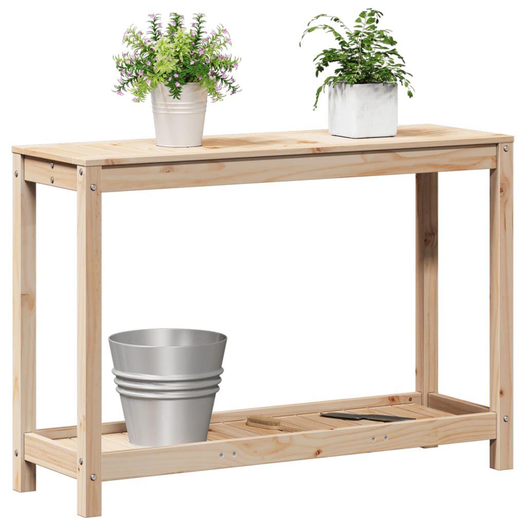 vidaXL Τραπέζι Κηπουρικής με Ράφι 108 x 35 x 75 εκ. Μασίφ Ξύλο Πεύκου