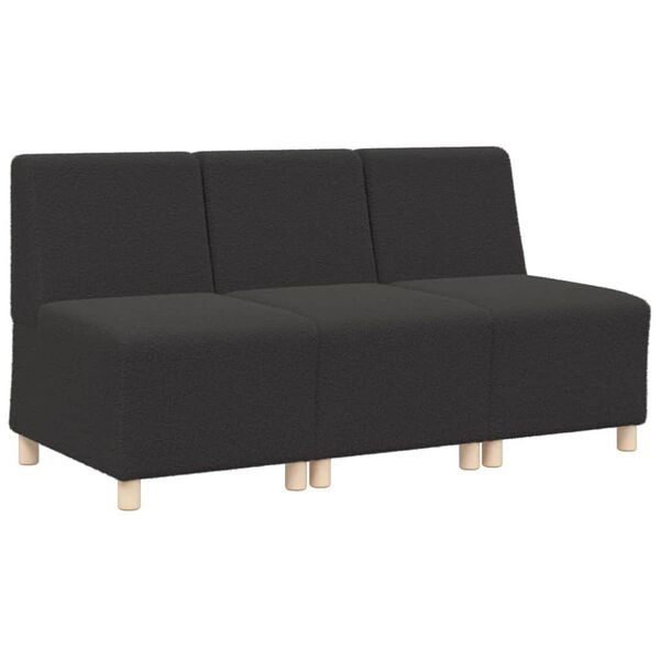 vidaXL Μοναδικός Καναπές χωρίς Χερούλια 3 pcs Σκούρο Γκρι