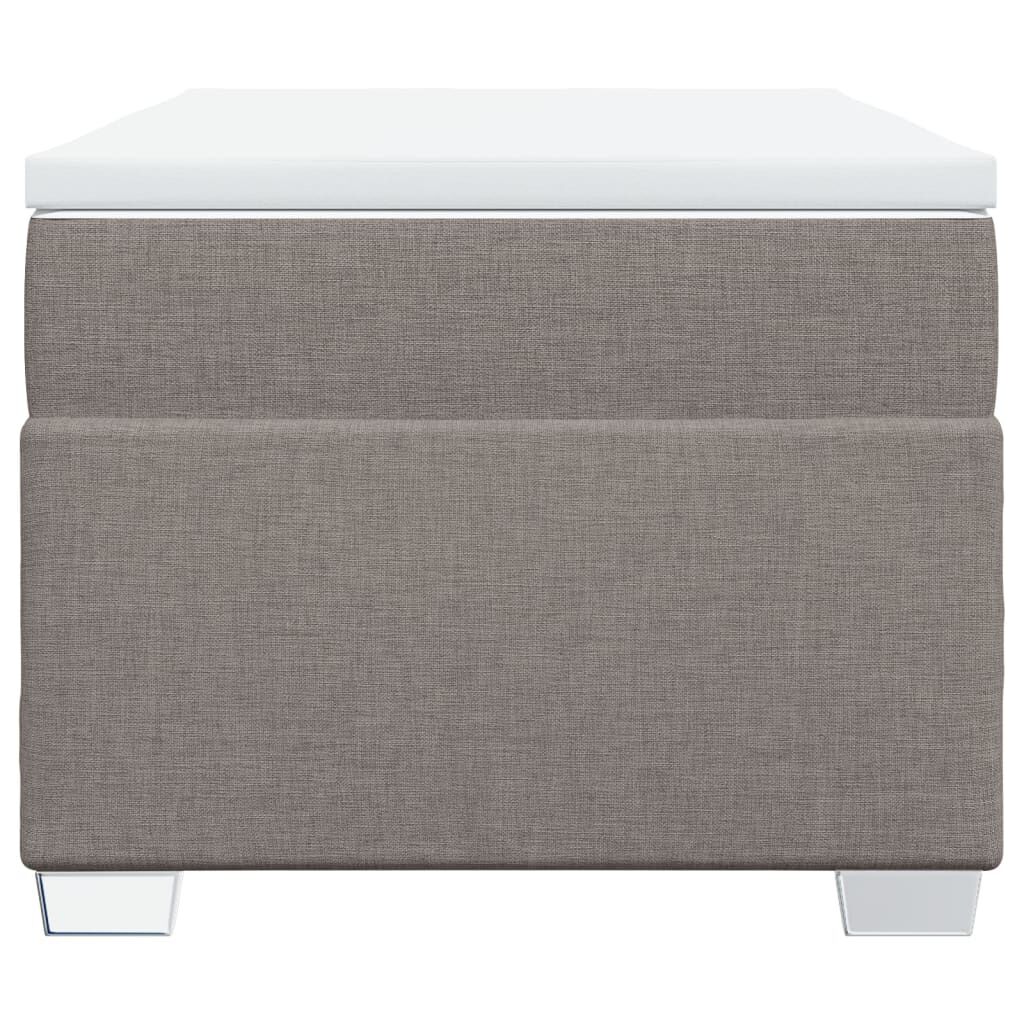 vidaXL Κρεβάτι Boxspring με Στρώμα Taupe 90x200 εκ. Υφασμάτινο