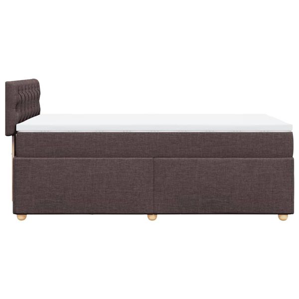 vidaXL Κρεβάτι Boxspring με Στρώμα Σκούρο Καφέ 90x200 εκ. Υφασμάτινο