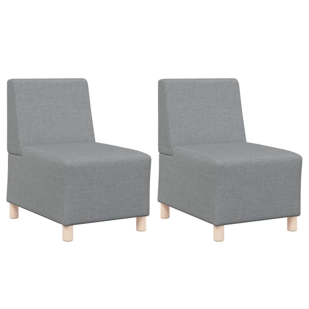 vidaXL Μοναδικός Καναπές χωρίς Χερούλια 2 pcs Ανοιχτό γκρι