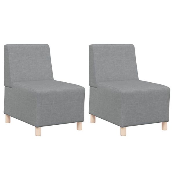vidaXL Μοναδικός Καναπές χωρίς Χερούλια 2 pcs Ανοιχτό γκρι