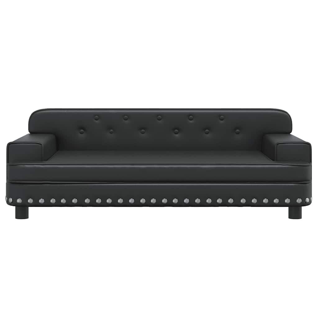 vidaXL Κρεβάτι Σκύλου Μαύρο 90 x 53 x 30 εκ. από Συνθετικό Δέρμα