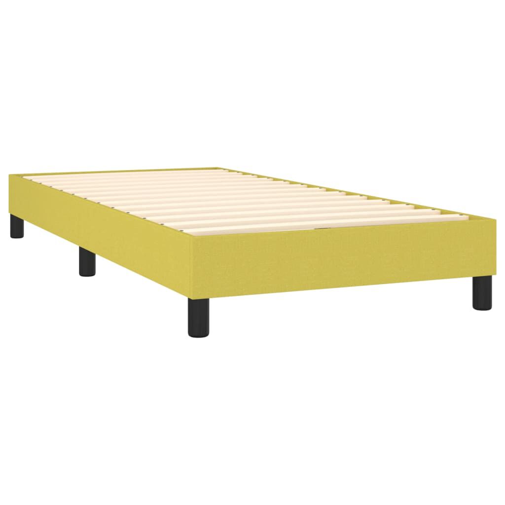 vidaXL Κρεβάτι Boxspring με Στρώμα Πράσινο 100 x 200 εκ. Υφασμάτινο