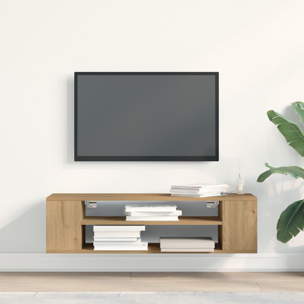 vidaXL Κάτοικος TV Τοίχου Μάστερ Οξιά 100x30x26,5 εκ. Επεξεργασμένο Ξύλο