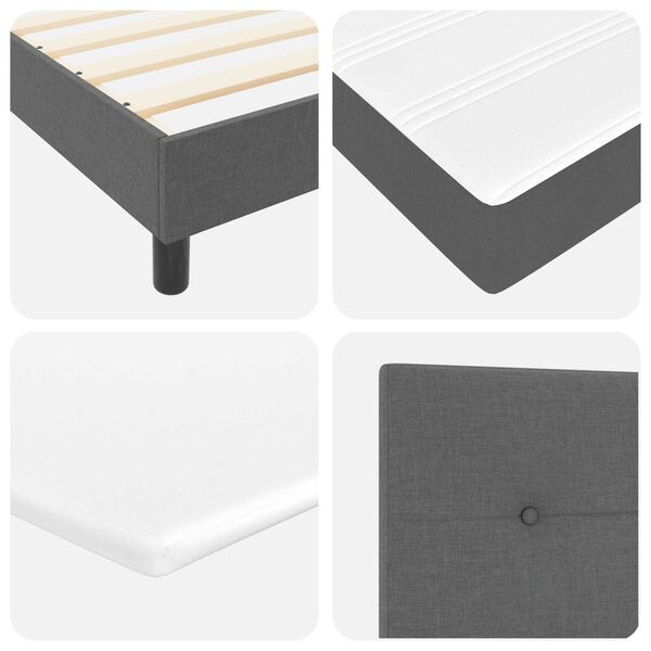 vidaXL Κρεβάτι Box Spring με Στρώμα, Σκούρο Γκρι - 80 x 200 εκ., Ύφασμα