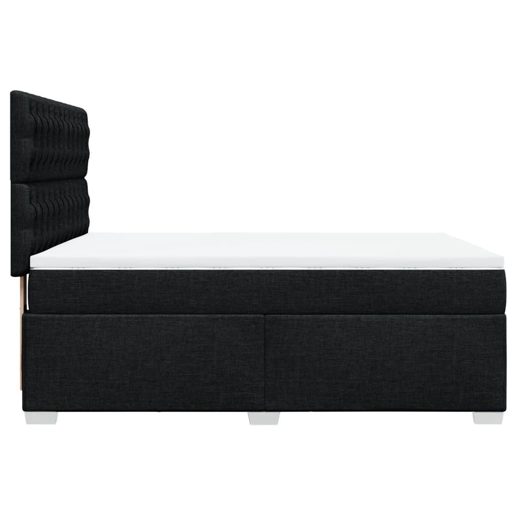 vidaXL Κρεβάτι Boxspring με Στρώμα Μαύρο 160x200 εκ. Υφασμάτινο