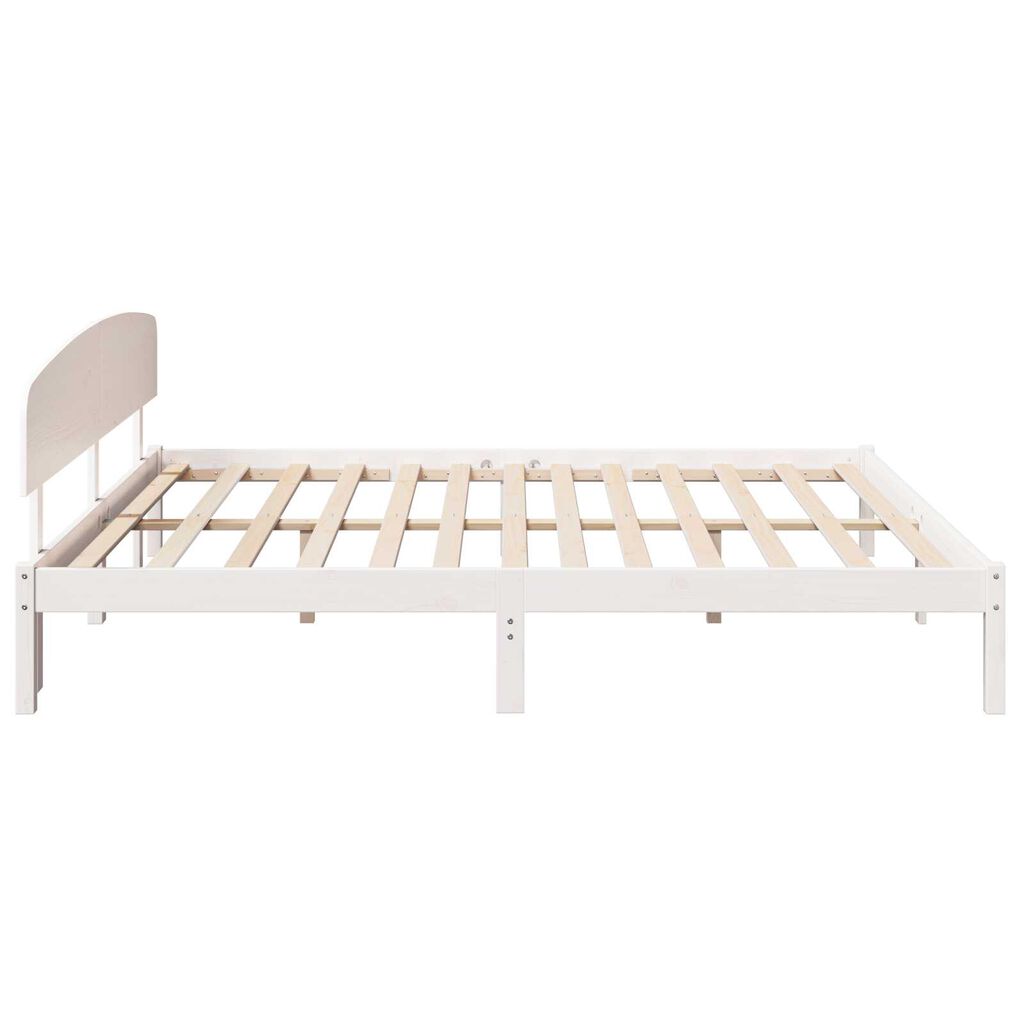 vidaXL Σκελετός Κρεβατιού Λευκό 200 x 200 cm Μασίφ ξύλο πεύκου