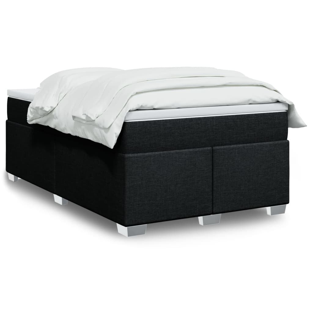 vidaXL Κρεβάτι Boxspring με Στρώμα Μαύρο 120x190 εκ. Υφασμάτινο