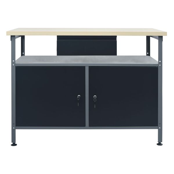vidaXL Πάγκος Εργασίας Μαύρος 120 x 60 x 85 εκ. Ατσάλινος