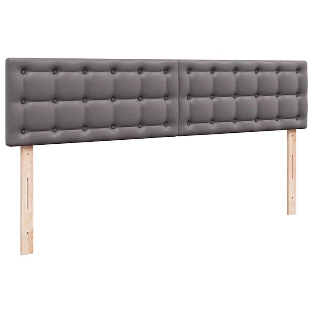 vidaXL Οθωμανικό κρεβάτι με στρώματα & LEDs Γκρι Faux Leather