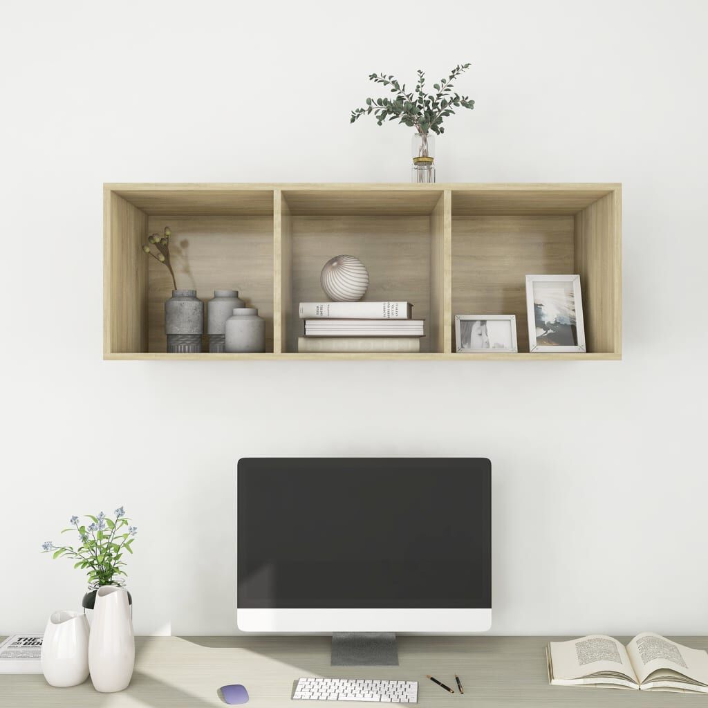 vidaXL Έπιπλο Τηλεόρασης Κρεμαστό Sonoma Δρυς 37x37x107 εκ Επεξ. Ξύλο
