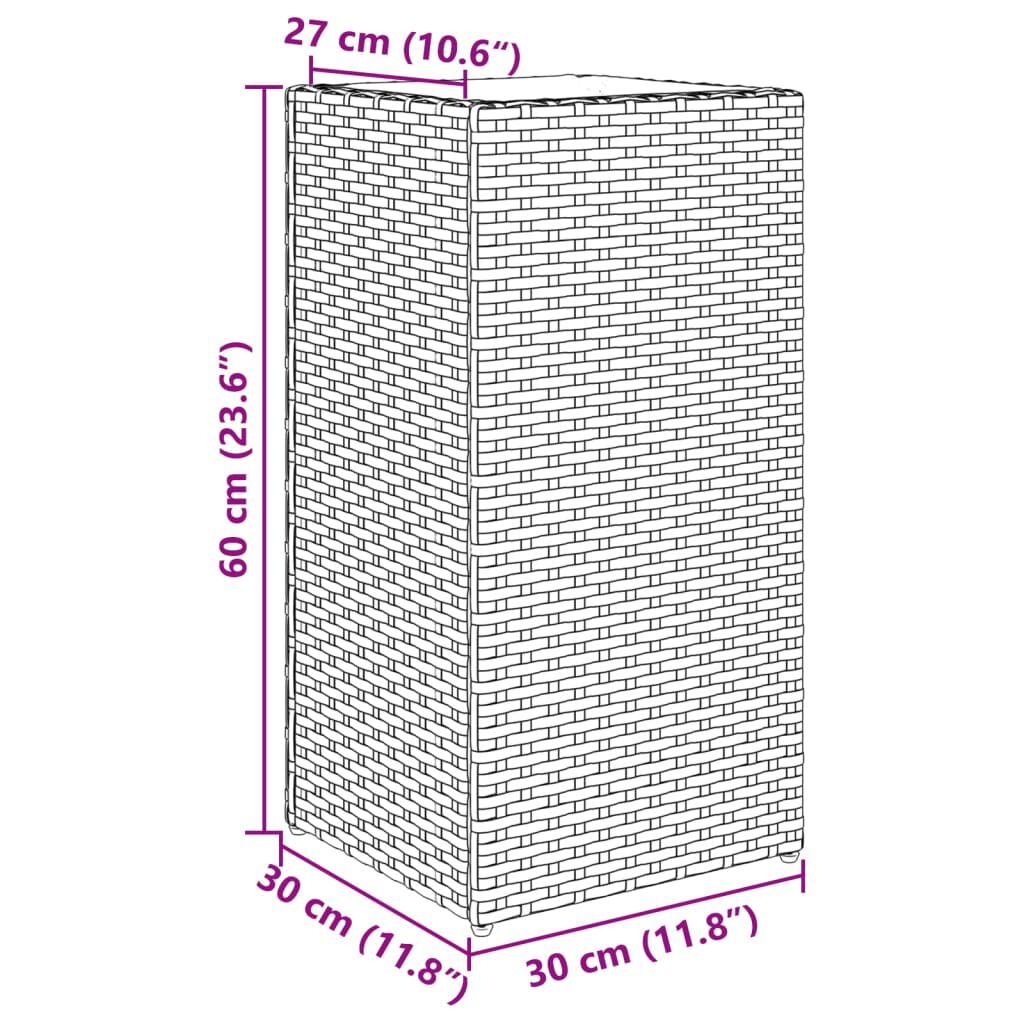 vidaXL Ζαρντινιέρα Κήπου Καφέ 30x30x60 εκ. από Συνθετικό Ρατάν