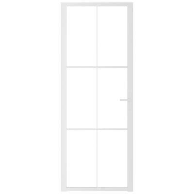 vidaXL Εσωτερική Πόρτα 76 x 201,5 εκ. Λευκό ESG Γυαλί και Αλουμίνιο