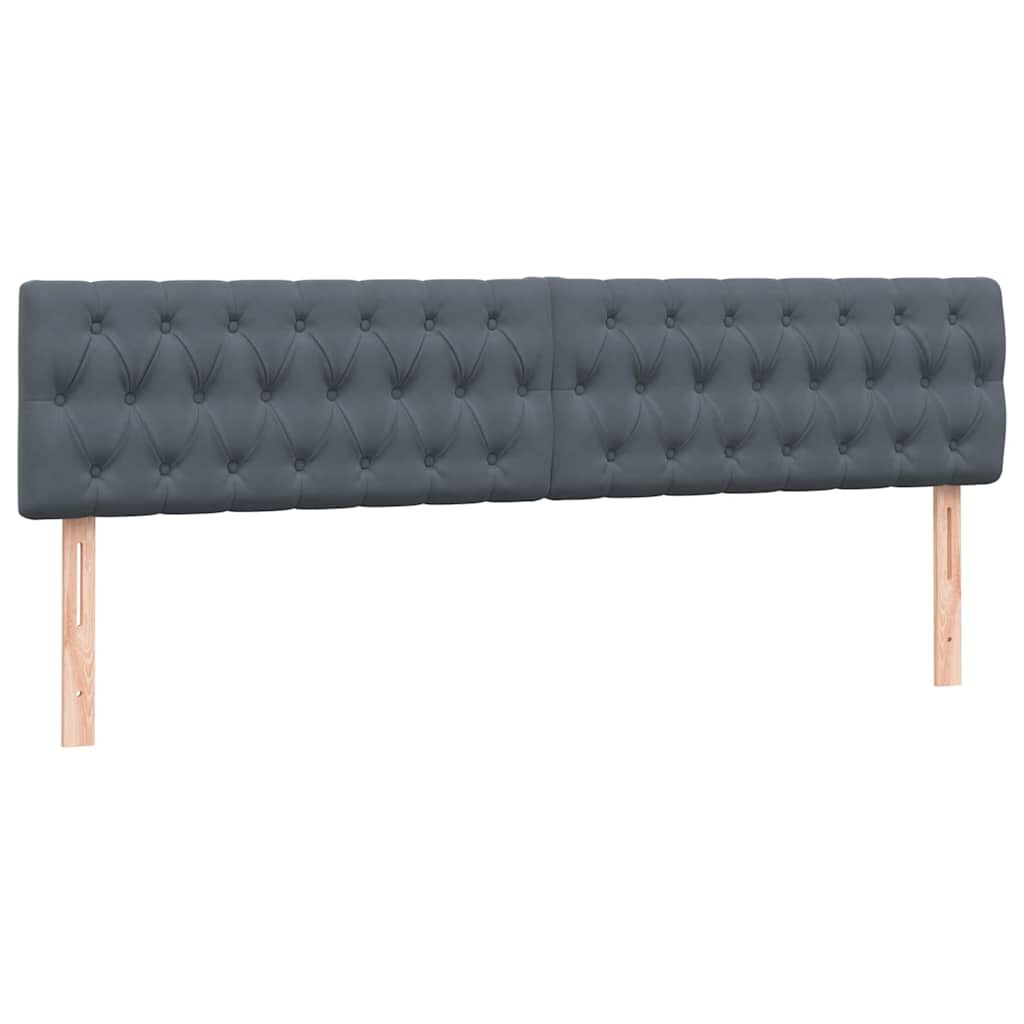 vidaXL Box Spring Κρεβάτι με στρώματα Σκούρο γκρι 200x210 cm Βελούδινο