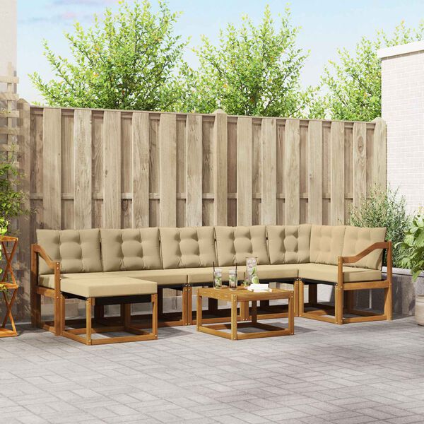 vidaXL &Sigma;&epsilon;&iota;&rho;ά &Kappa;&alpha;&nu;&alpha;&pi;έ &Epsilon;&xi;&omega;&tau;&epsilon;&rho;&iota;&kappa;&omicron;ύ &mu;&epsilon; &mu;&alpha;&xi;&iota;&lambda;ά&rho;&iota; 8 pcs &Phi;&upsilon;&sigma;&iota;&kappa;ό &kappa;&alpha;&iota; &Mu;&pi;&epsilon;&zeta;